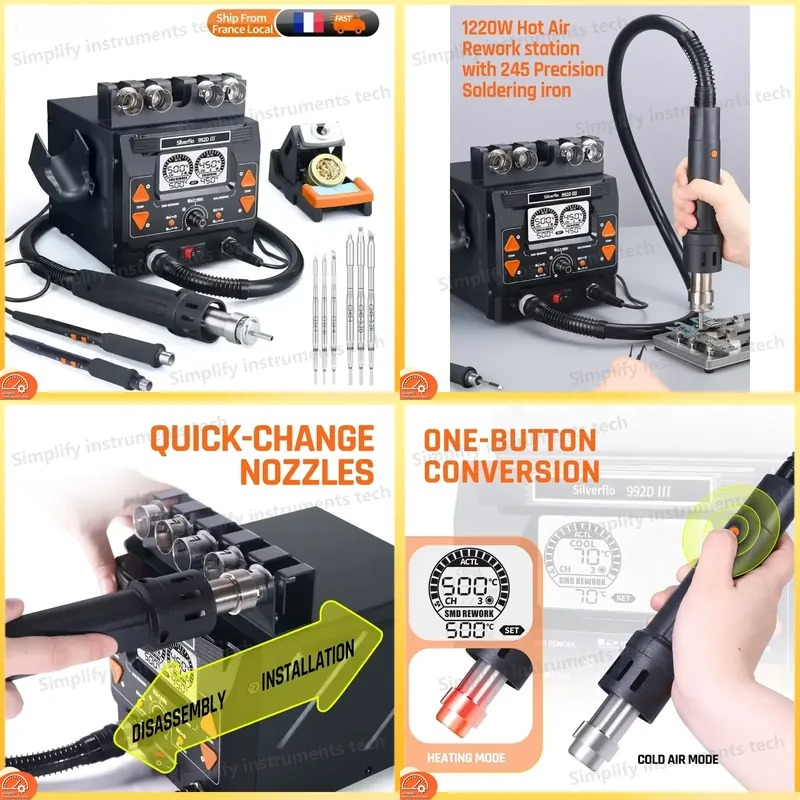 실버플로 992D III 1220W 정밀 열풍 리워크  - C210 Precision Soldering Station 리뷰 및 가격