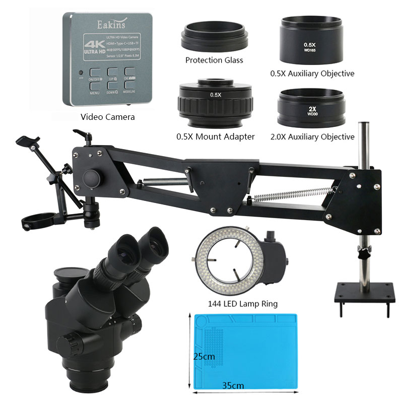 산업용 삼안 스테레오 현미경, HDMI USB 비디오  - Simul-Focal Industrial Microscope 4K Hdmi 리뷰 및 가격