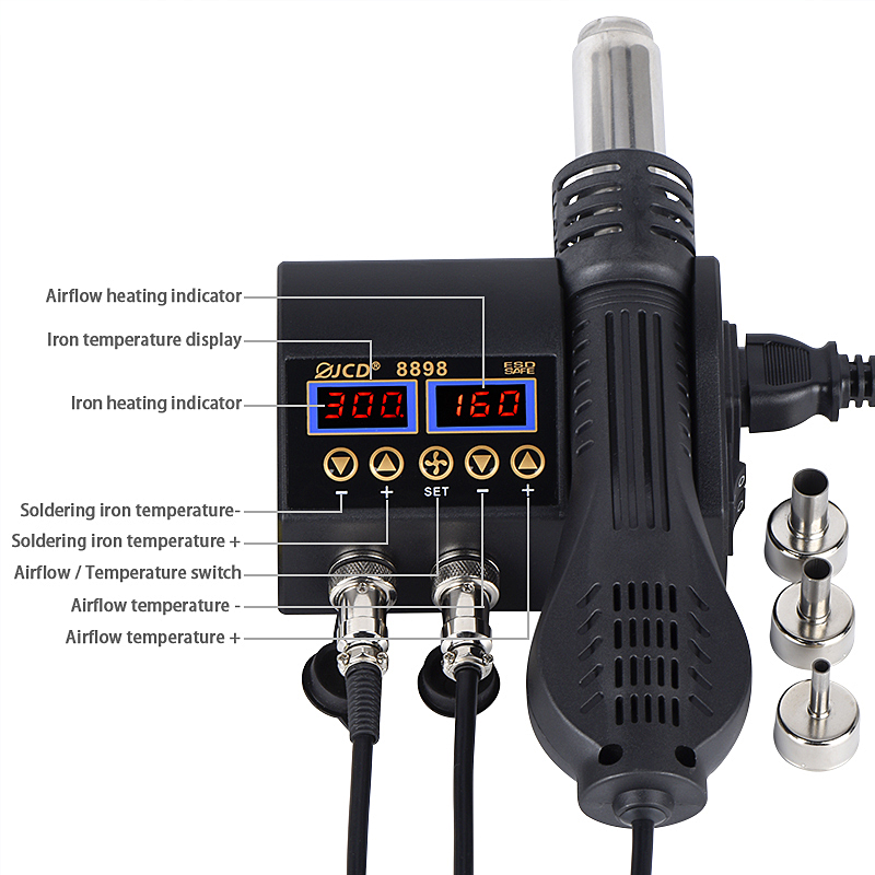 JCD 8898‑16 750W 2‑인‑1 LCD 디지털 - 2 In 1 Soldering Rework Station 750W 리뷰 및 가격